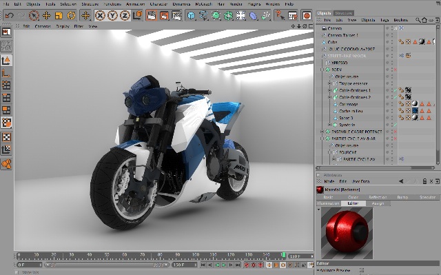 Изменение мотоцикла в Cinema 4D