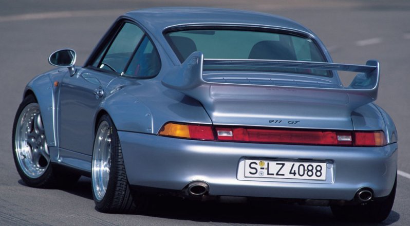  2. Porsche 911 GT2, 1995 года. автодизайн, антикрыло, спойлер