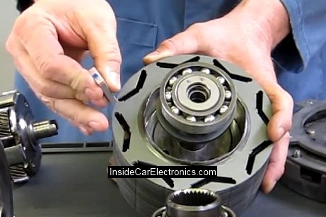 Сердечник элетромотора Тойота Приус из стали с нишами под неодимовые магниты