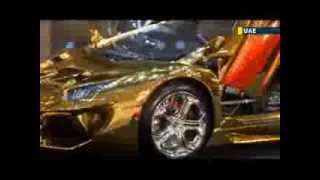 Самая дорогая машина в мире золотой Lamborgini Murcelago