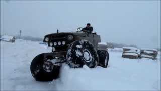 Испытания автомобиля УАЗ на шинах низкого давления Снежная целина