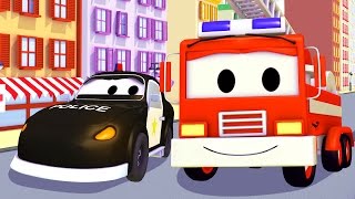 Трактор, Поезд, Бульдозер и Авто Патруль: пожарная машина и полицейская машина | мультик для детей