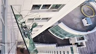 47 этаж стекло 380кг у крана лопнул трос 47 floor, double-glazed window 380kg, crane cable burst.