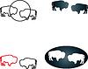 Бык, логотип, животное, коллекция | Векторный клипарт