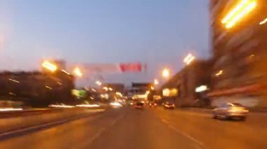 Московские улицы ночью — стоковое видео