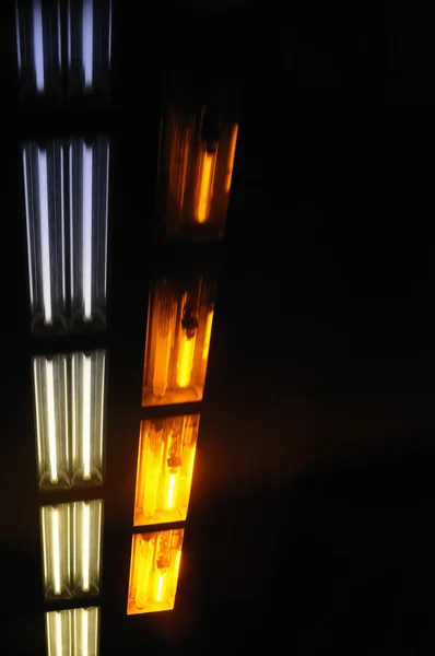 Огни в тоннель подземного транспорта — стоковое фото