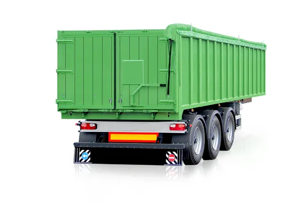Зеленый прицеп, грузовой автомобиль — стоковое фото