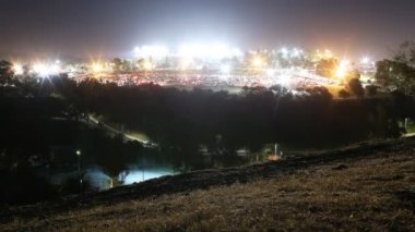 Dodger Stadium Parking Lot after the Night Game — стоковое видео