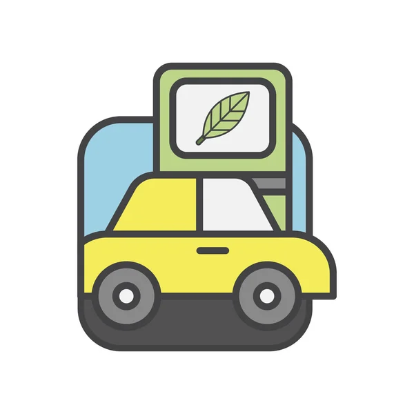 Иллюстрация Иконы Экологических Автомобилей — стоковое фото