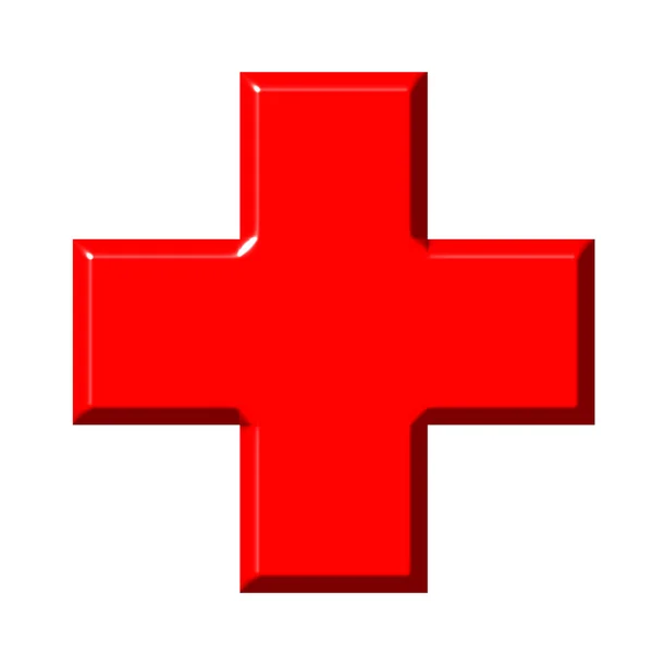 3D красный крест — стоковое фото