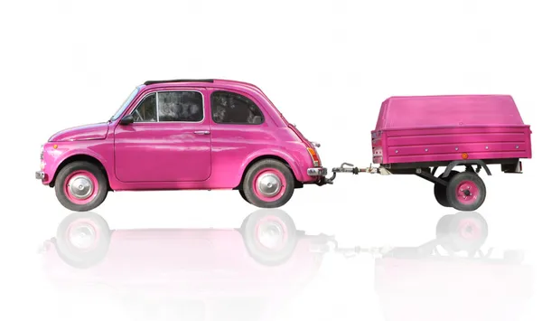 Ретро розовый автомобиль — стоковое фото