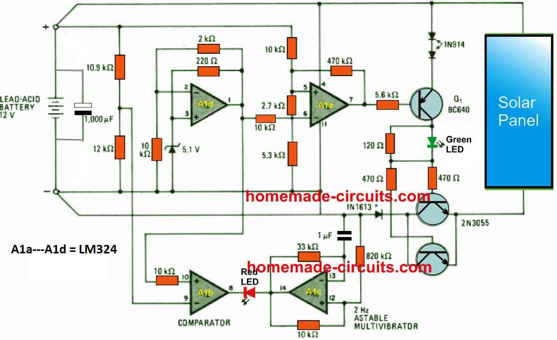 solar voltage regulator using IC LM324
